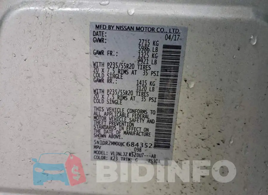 5N1DR2MMXHC684352 Photo# 13