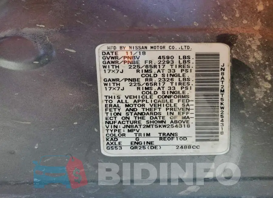 JN8AT2MT5KW254318 Photo# 13