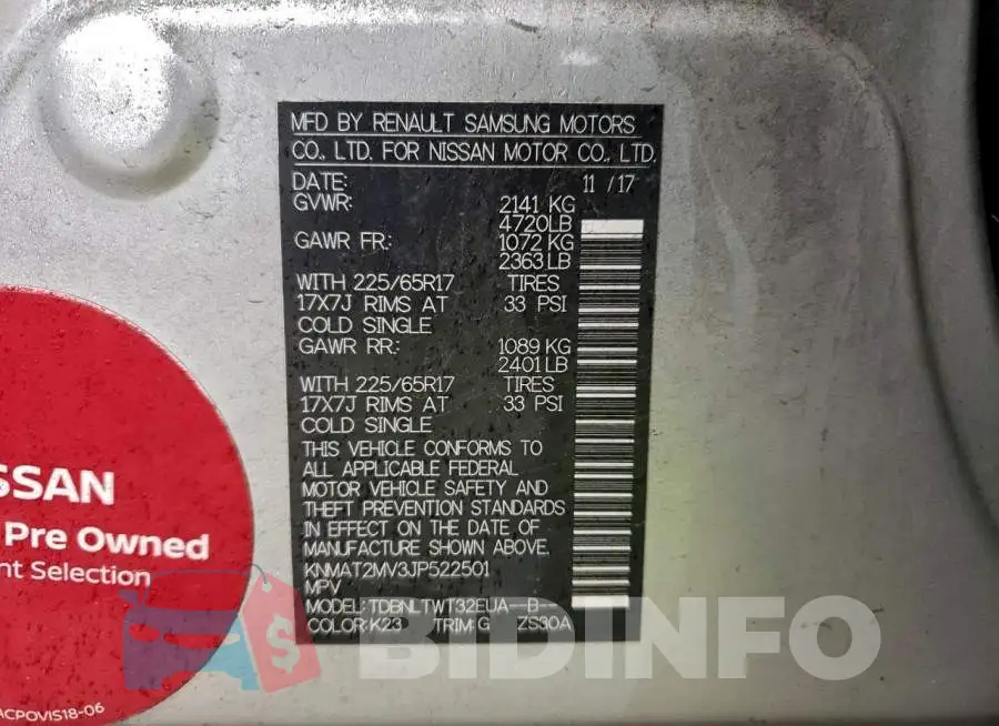 KNMAT2MV3JP522501 Photo# 13