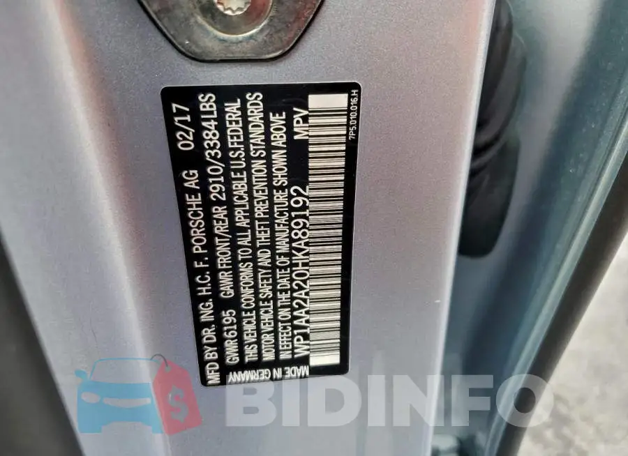 WP1AA2A20HKA89192 Photo# 13