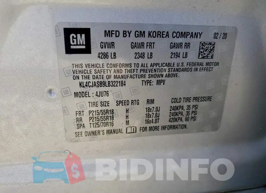 KL4CJASB9LB322184 Photo# 13
