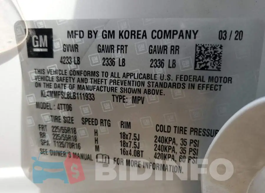 KL4MMFSL8LB111933 Photo# 14