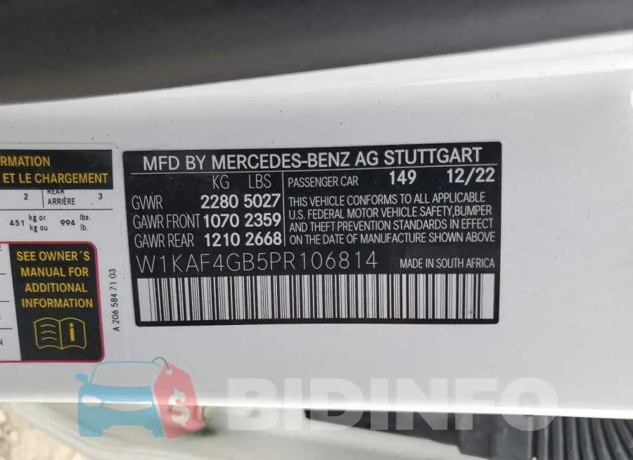 W1KAF4GB5PR106814 Photo# 13
