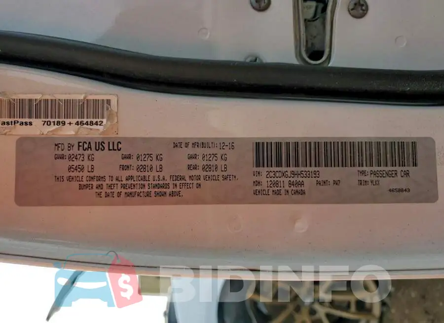 2C3CDXGJ9HH533193 Photo# 12