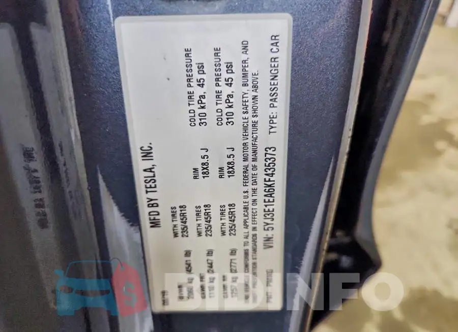 5YJ3E1EA6KF435373 Photo# 12