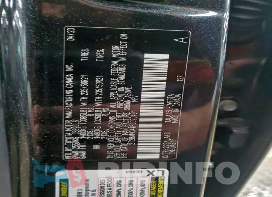 2T2BAMCA4PC020491 Photo# 13