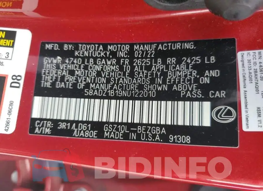 58ADZ1B19NU122010 Photo# 12