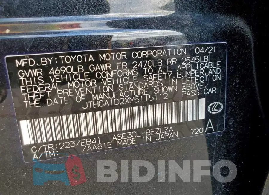 JTHCA1D2XM5115112 Photo# 12