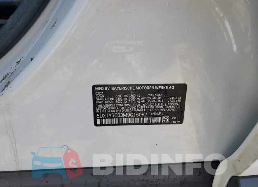 5UXTY3C03M9G15082 Photo# 13