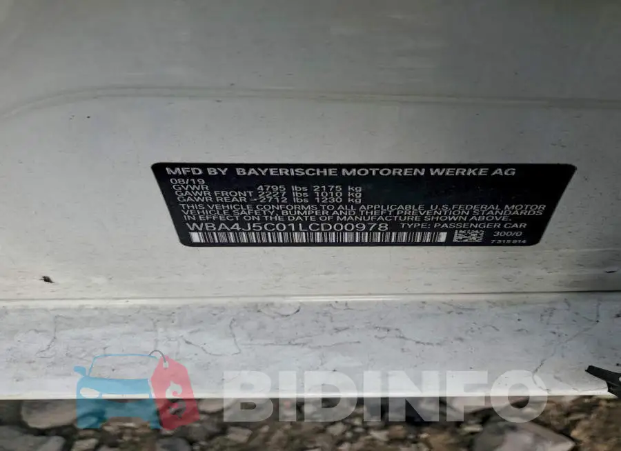 WBA4J5C01LCD00978 Photo# 13