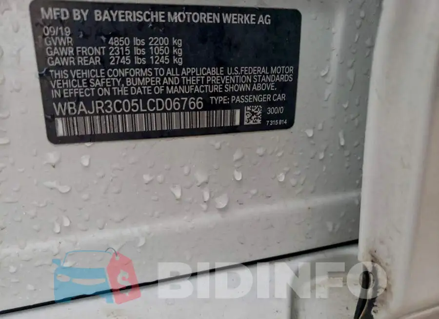 WBAJR3C05LCD06766 Photo# 12