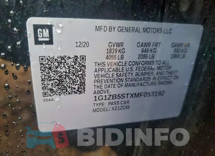 1G1ZB5STXMF053192 Photo# 12