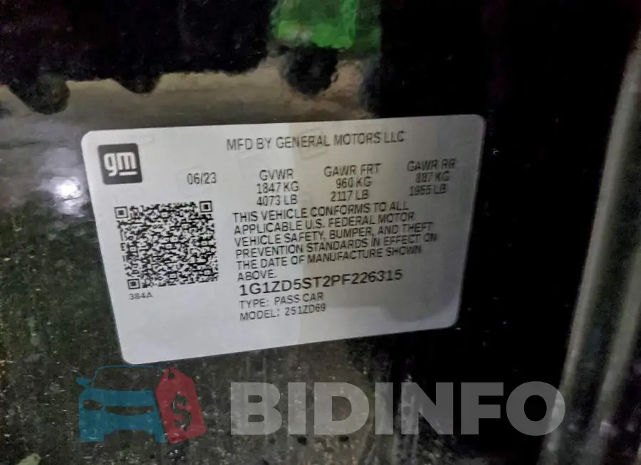 1G1ZD5ST2PF226315 Photo# 12