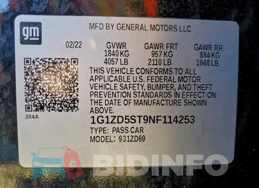 1G1ZD5ST9NF114253 Photo# 12
