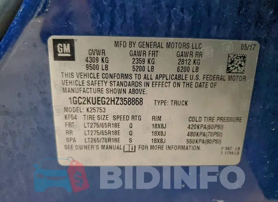 1GC2KUEG2HZ358868 Photo# 12