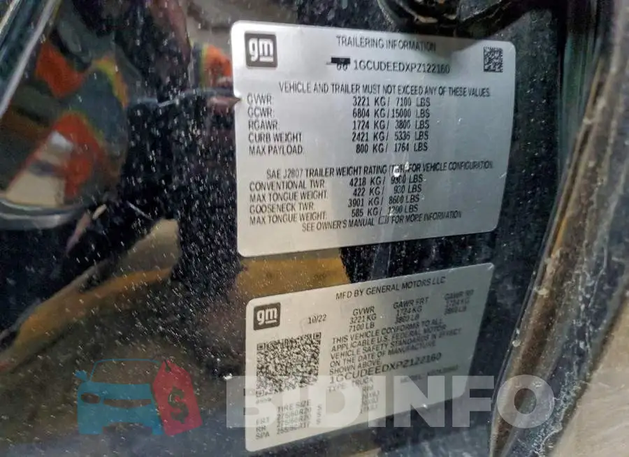 1GCUDEEDXPZ122160 Photo# 12