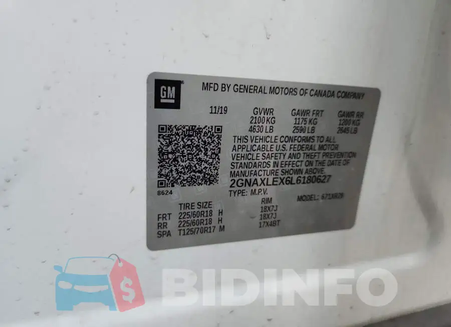 2GNAXLEX6L6180627 Photo# 13