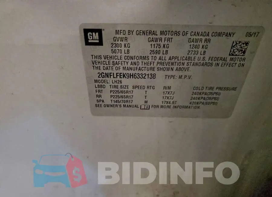 2GNFLFEK9H6332138 Photo# 13