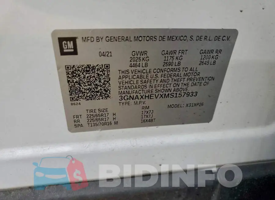 3GNAXHEVXMS157933 Photo# 13