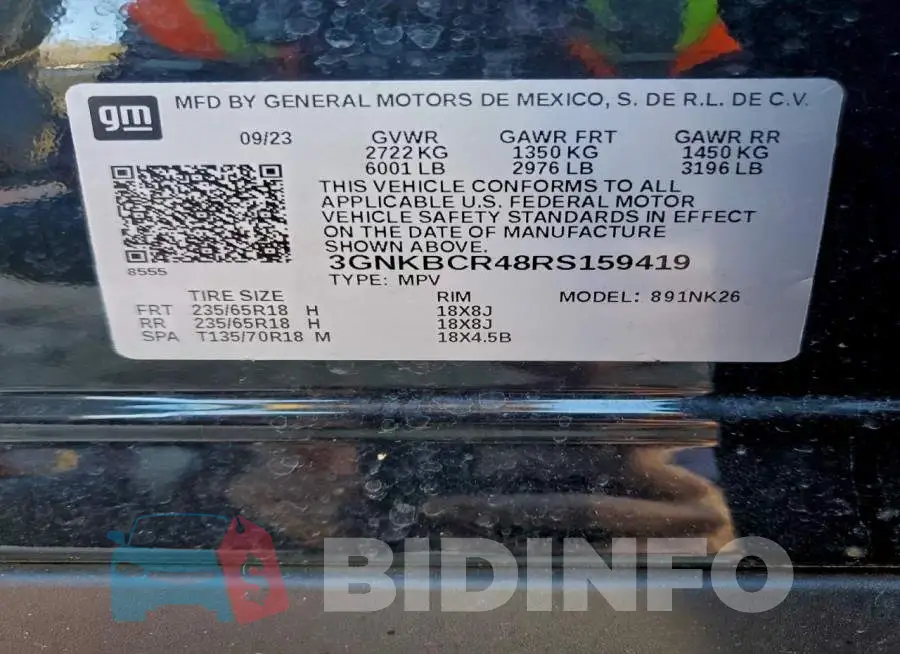 3GNKBCR48RS159419 Photo# 14