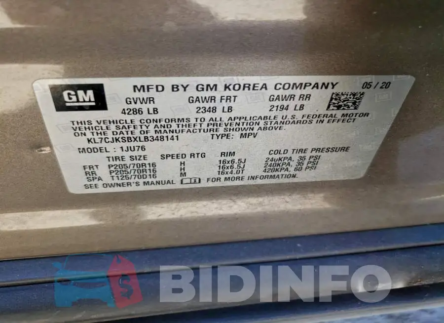 KL7CJKSBXLB348141 Photo# 14