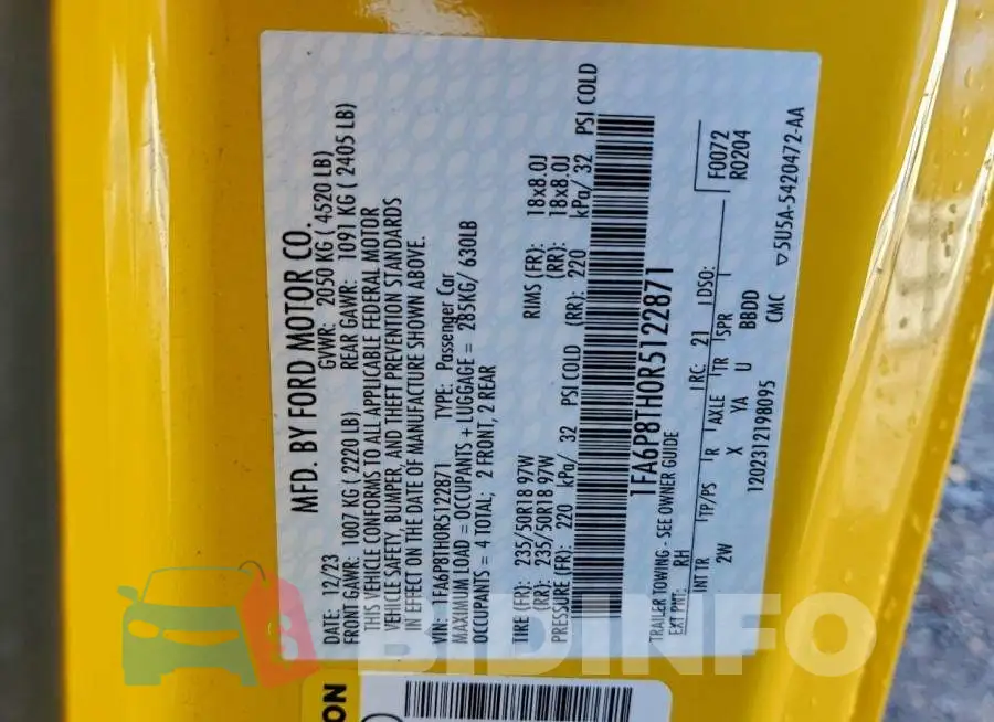 1FA6P8TH0R5122871 Photo# 12