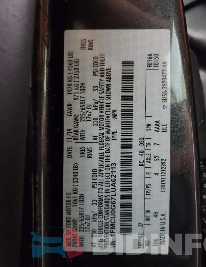 1FMCU0G67LUA62113 Photo# 13