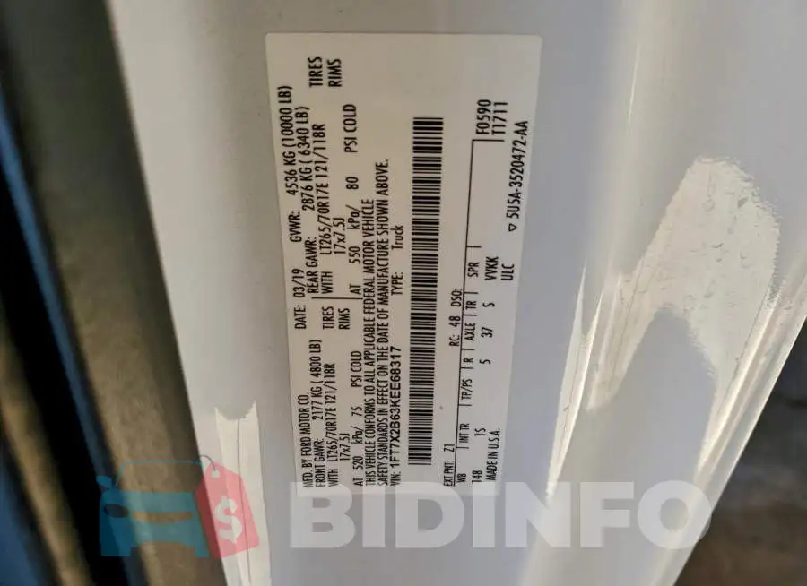 1FT7X2B63KEE68317 Photo# 12