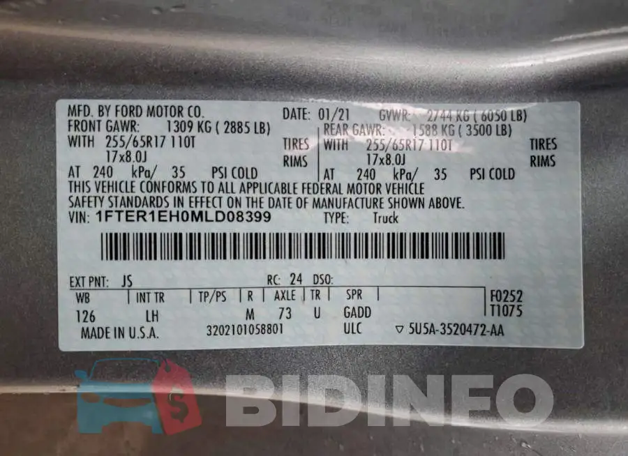 1FTER1EH0MLD08399 Photo# 12