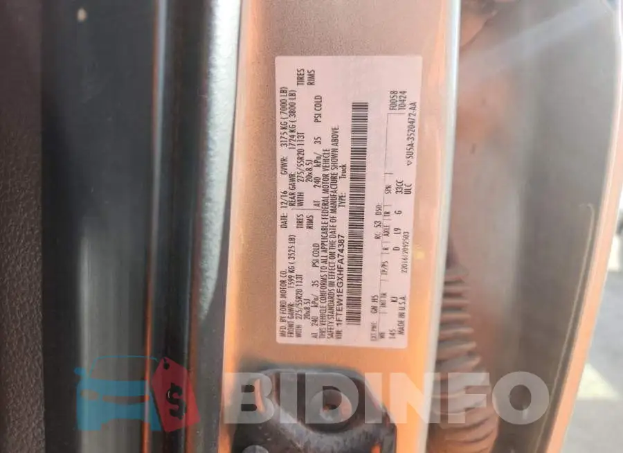 1FTEW1EGXHFA74387 Photo# 12