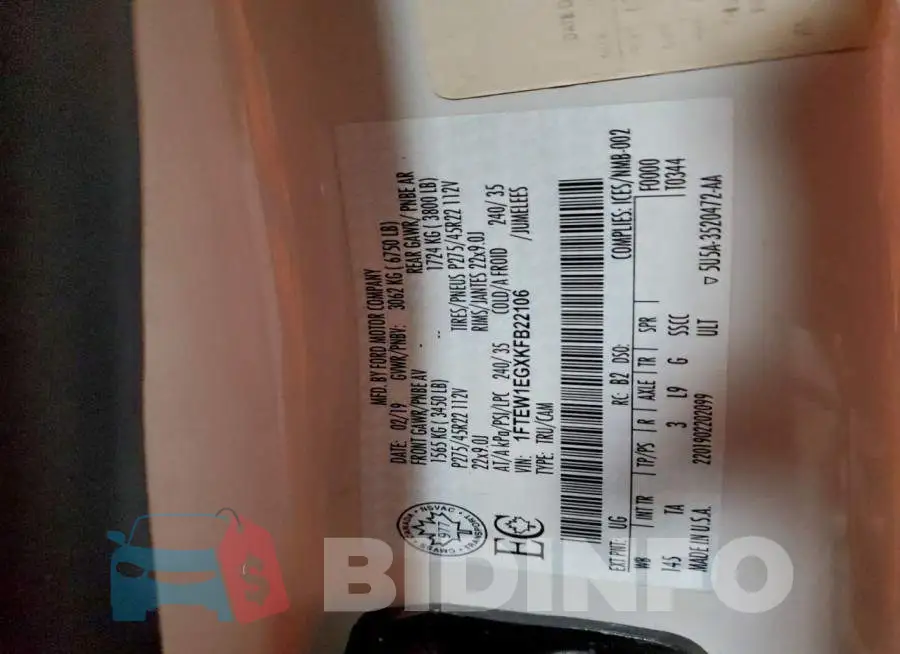 1FTEW1EGXKFB22106 Photo# 12