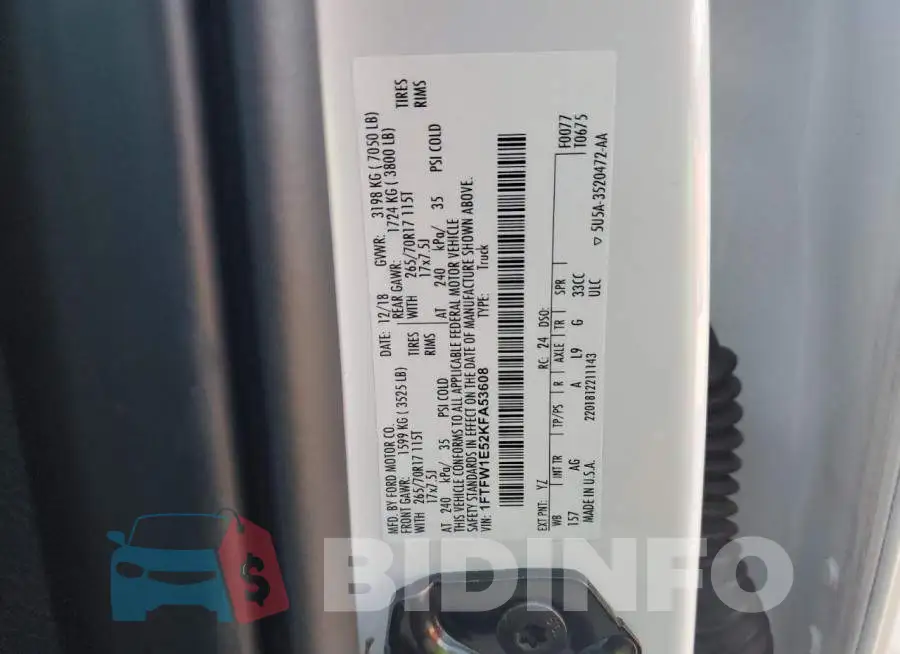 1FTFW1E52KFA53608 Photo# 12
