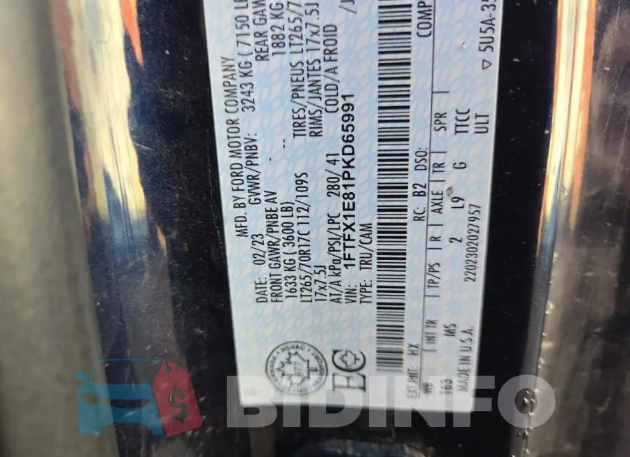 1FTFX1E81PKD65991 Photo# 13