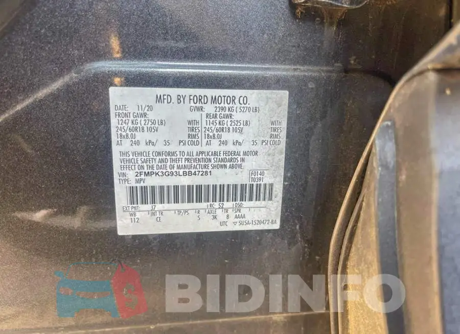 2FMPK3G93LBB47281 Photo# 10