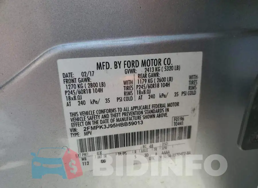 2FMPK3J95HBB59013 Photo# 13