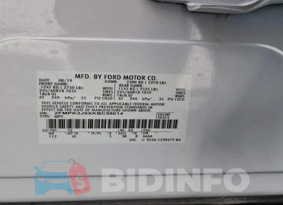 2FMPK3J9XKBC58014 Photo# 13