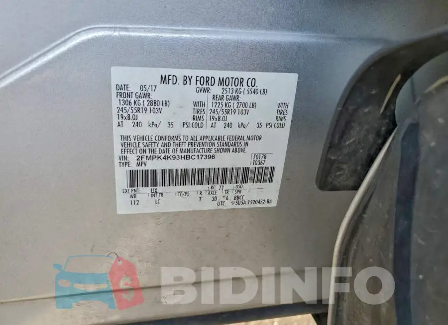 2FMPK4K93HBC17396 Photo# 13