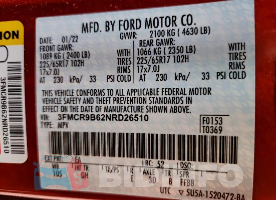 3FMCR9B62NRD26510 Photo# 14