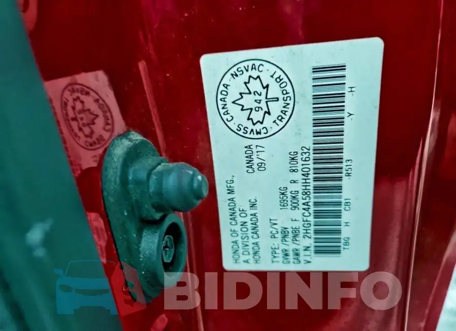 2HGFC4A58HH401632 Photo# 13