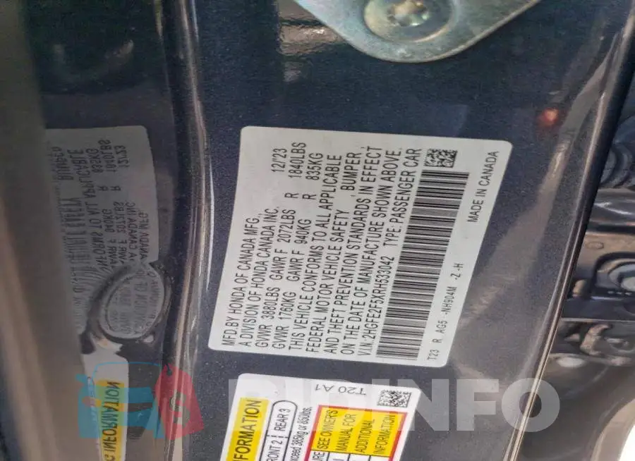 2HGFE2F5XRH533042 Photo# 12
