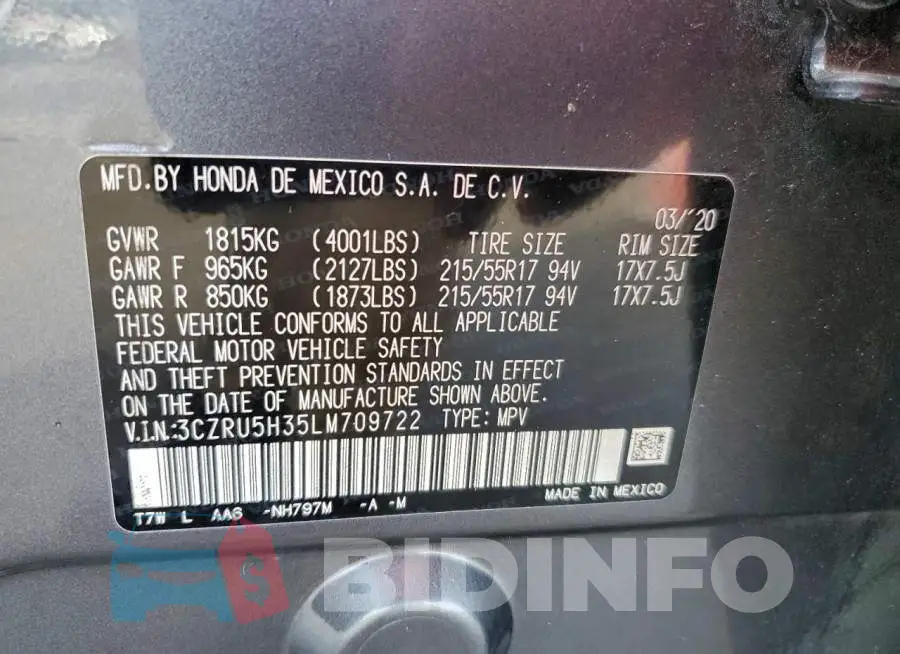 3CZRU5H35LM709722 Photo# 13
