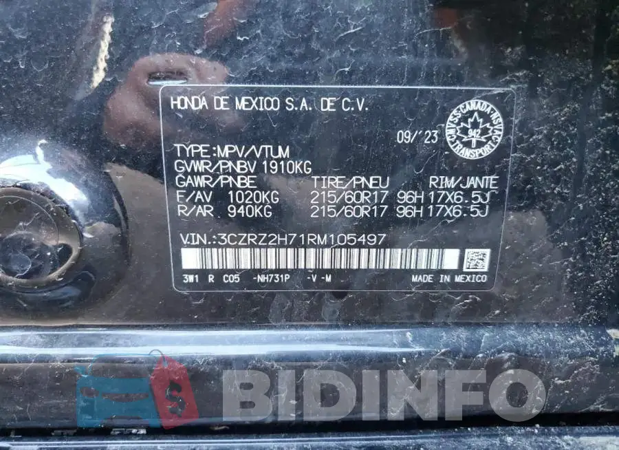 3CZRZ2H71RM105497 Photo# 13