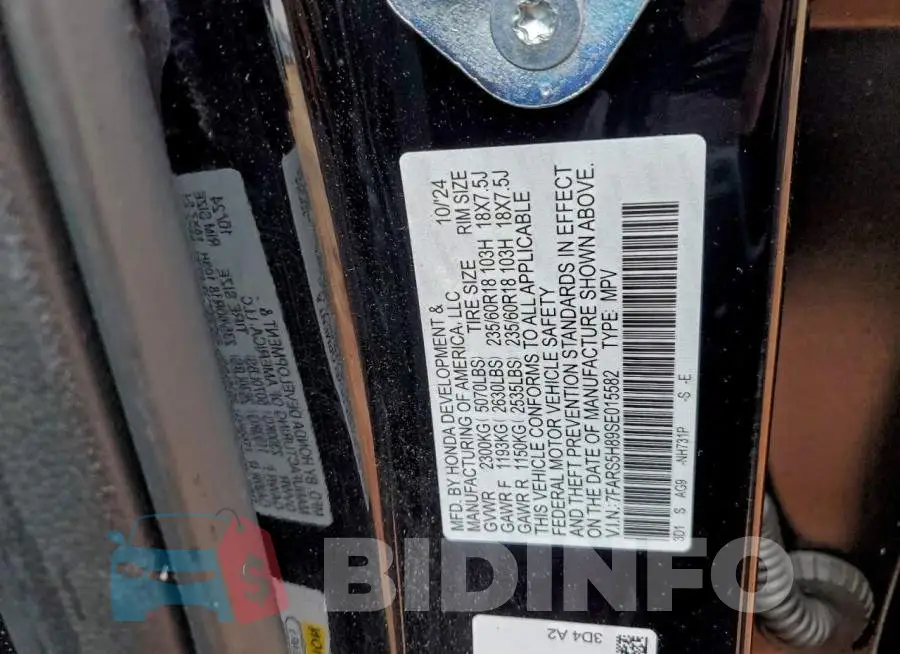 7FARS5H89SE015582 Photo# 14