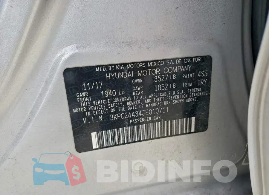 3KPC24A34JE010711 Photo# 12