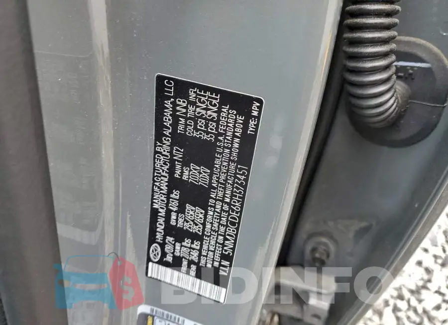 5NMJBCDE6RH373451 Photo# 13