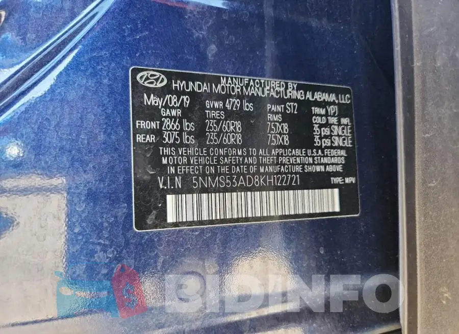 5NMS53AD8KH122721 Photo# 12