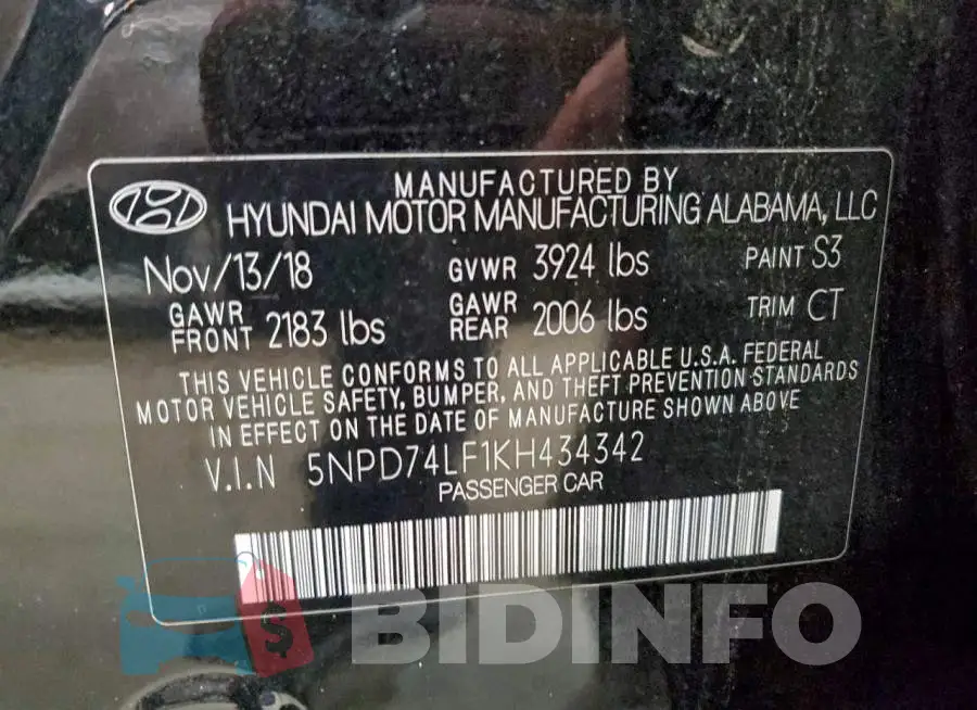 5NPD74LF1KH434342 Photo# 12