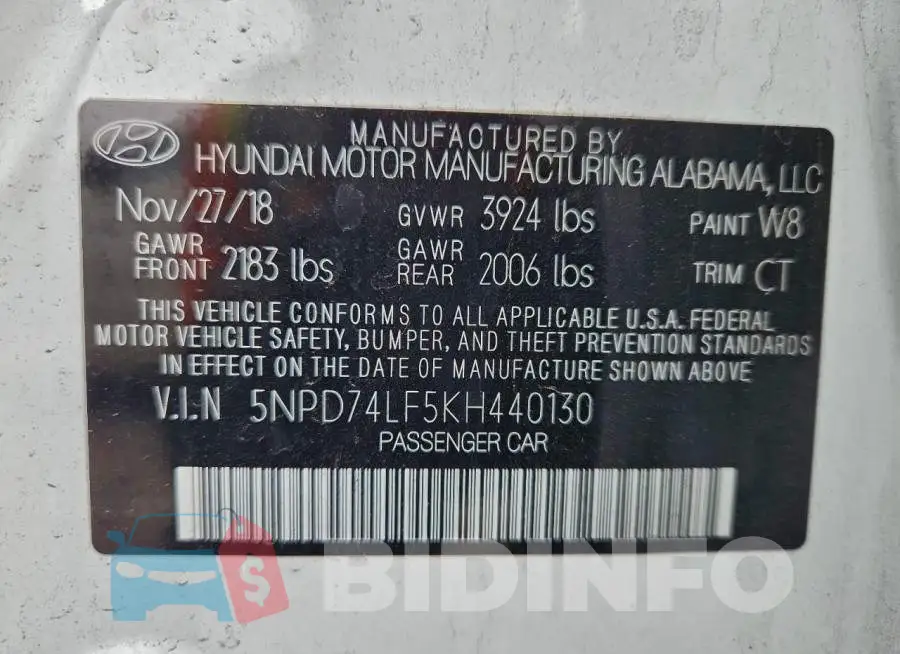 5NPD74LF5KH440130 Photo# 12
