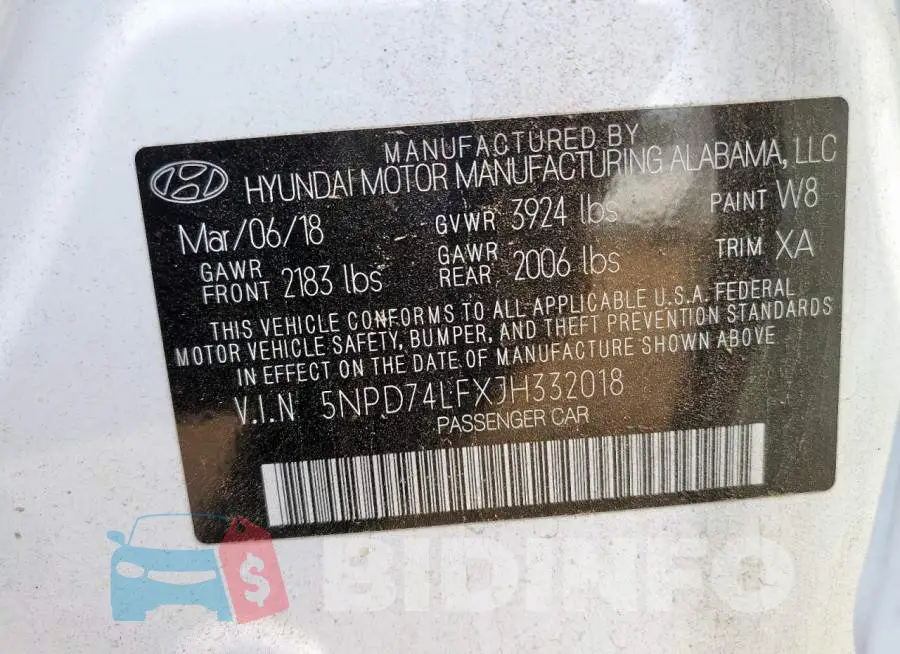 5NPD74LFXJH332018 Photo# 12