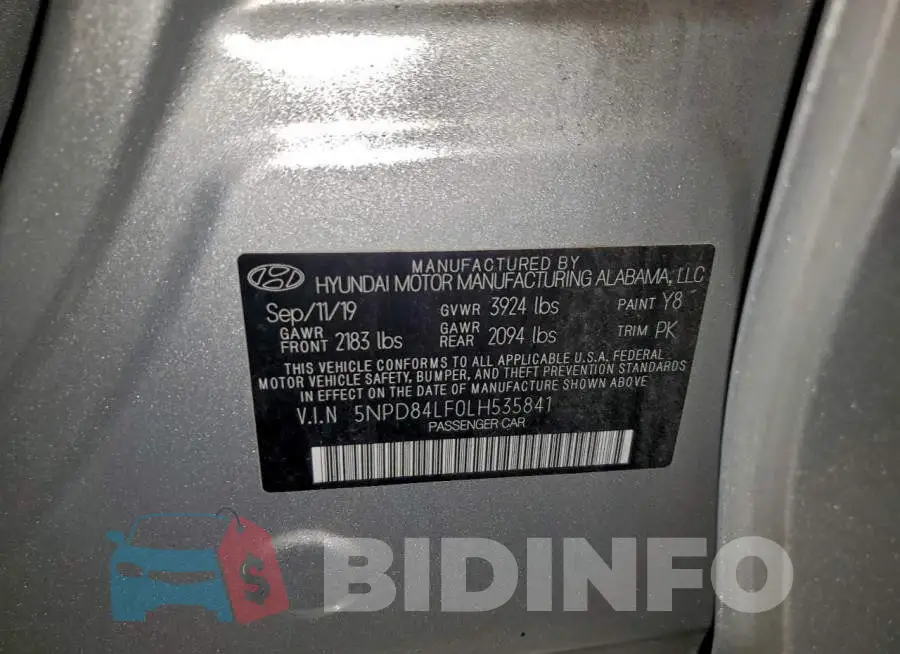 5NPD84LF0LH535841 Photo# 12